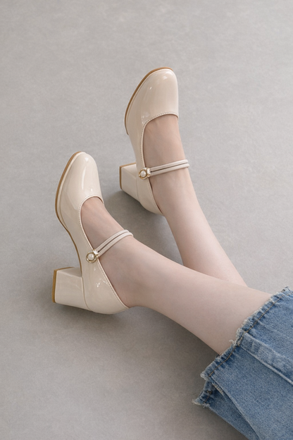 Pantofi cu toc retro Mary Jane de Cristina Gore
