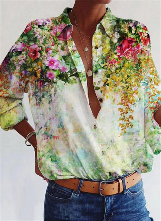 Cardigan lejer cu imprimeu floral Cristina Gore, bluză de damă